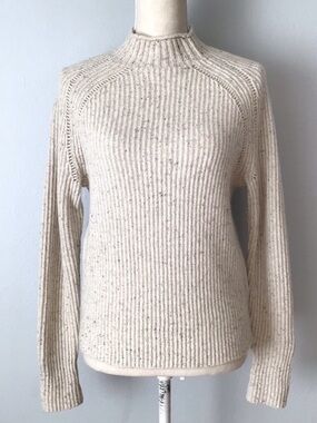 J. CREW Donegal Oatmeal Mockneck Merino Wool Blend Sweater